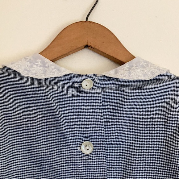 Vintage Button Down Blue Gingham Dress - Picture 4 of 7